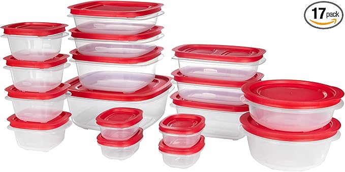 ערכת קופסאות אחסון מזון 34 חלקים Rubbermaid EasyStore 34