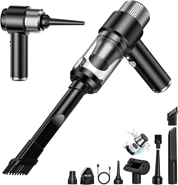 💨 שואב אבק נייד לרכב ולבית SHLNLI 4 ב-1 עם עוצמת יניקה של 16000PA