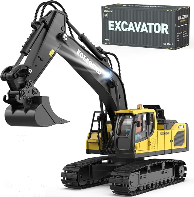 מחפר על שלט KOLEGEND K106 בקנה מידה 1/20 כולל 2 סוללות 🏗️🎮