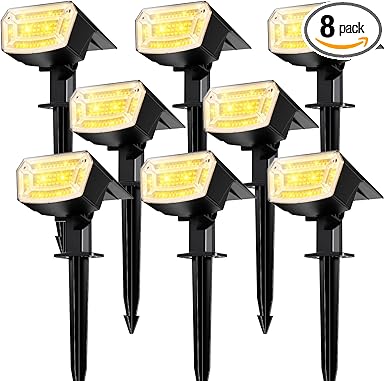 מארז 8 תאורות סולאריות TECKNET 59 LED Outdoor Solar Spot Lights IP65 Warm White