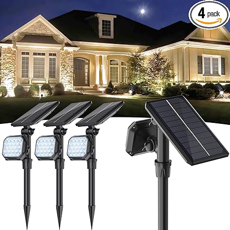 סט 4 יחידות פנסי ספוט סולאריים לגינה JSOT Solar Spot Lights