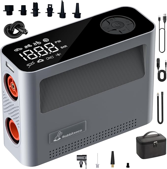 משאבת אוויר חשמלית ניידת RABBITXOCO עם 10 מצבי ניפוח
