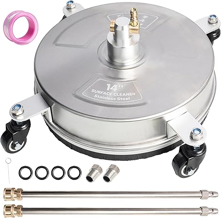 הליקופטר אוניברסלי מנקה משטחים למכונות שטיפה בלחץ מים Hourleey 35.6 ס"מ עם 4 גלגלים