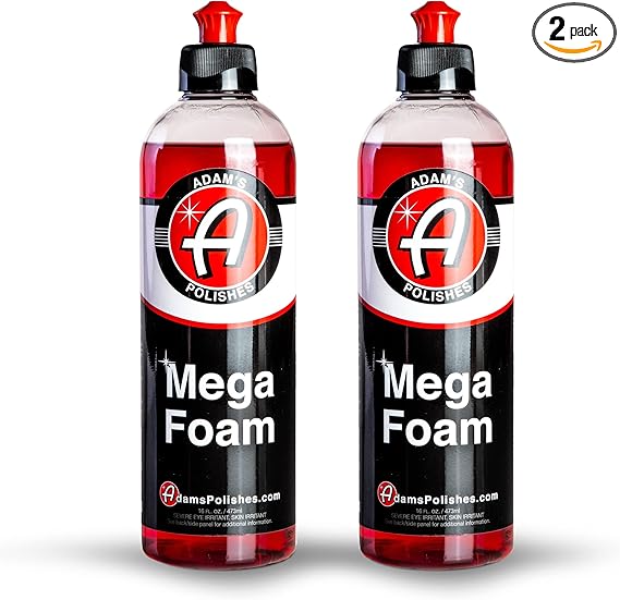 זוג בקבוקי סבון מרוכז לשטיפה לרכב Adam's Polishes Mega Foam ( 473 מ"ל כל בקבוק) 🚗🫧
