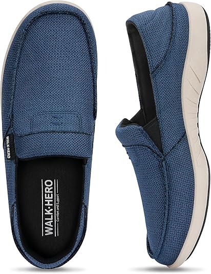 נעלי סליפ-און לגברים עם תמיכה בקשת עם עקב מתקפל ( נעל סגורה / כפכף )WALK·HERO COMFORT AND SUPPORT