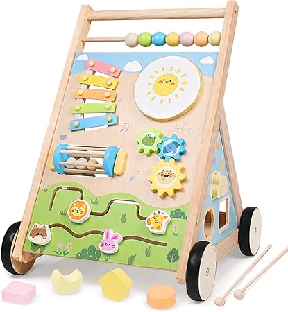 הליכון עץ לתינוק בסגנון מונטסורי YHHYTOY Wooden Baby Walker