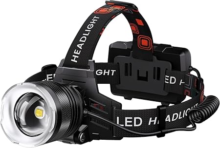 פנס ראש נטען AMAKER LED Headlamp עם סוללה עוצמתית 9000mAh