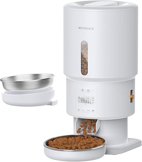 מתקן האכלה אוטומטי לחתול Nityers 5L עם הקלטת קול 10 שניות