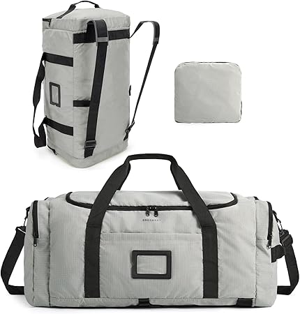 תיק דופל מתקפל 60 ליטר BAGSAMRT Foldable Duffle Bag Gray