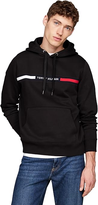 קפוצ'ון פליז טומי הילפיגר עם לוגו רצועה  Tommy Hilfiger Fleece Hoodie