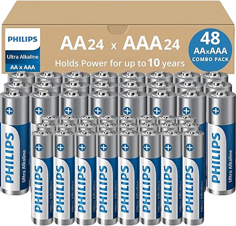 מארז 48 סוללות פיליפס אלקליין (24 AA ו-24 AAA) PHILIPS Alkaline Batteries Combo Pack