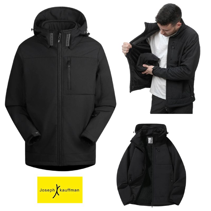 מעיל סופטשל Joseph Kauffman Storm Pro 2 עם כובע נתיק ובטנה פרוותית 🧥❄️