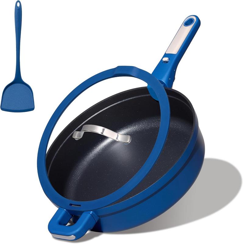 מחבת נון-סטיק עם ידית נשלפת ומכסה זכוכית CAROTE בגודל 12 אינץ' (30.48 ס"מ)