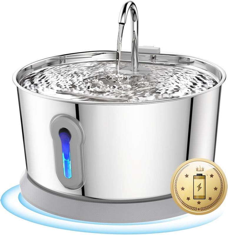 מתקן מים אוטומטי לחיות מחמד, נטען אלחוטי 4 ליטר עשוי נירוסטה