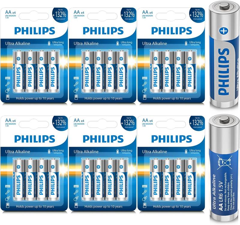 מארז 24 יחידות סוללות אלקליין AA פיליפס Philips