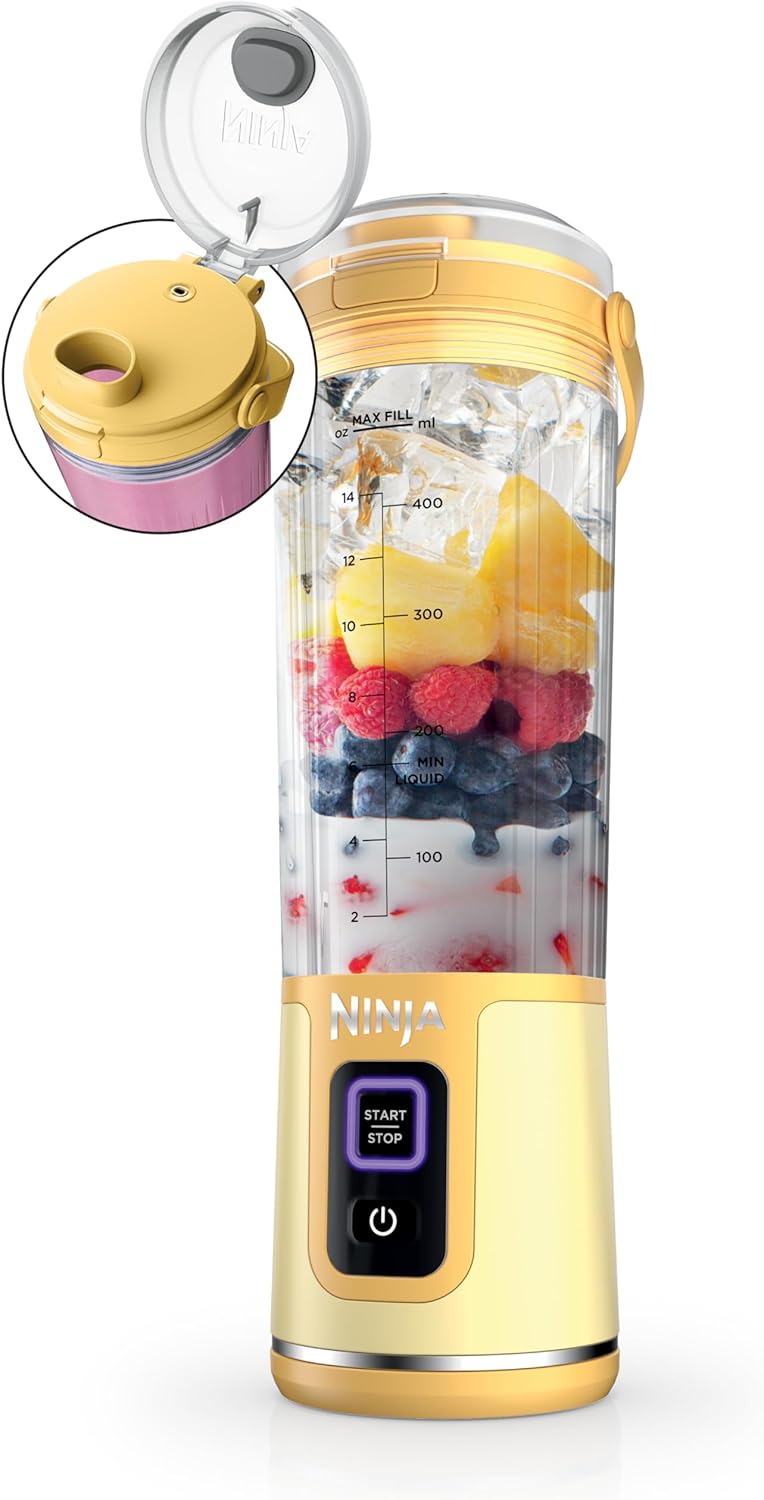 בלנדר נייד נינג'ה נטען USB-C צבע צהוב Ninja Blast Portable Blender BC151PK