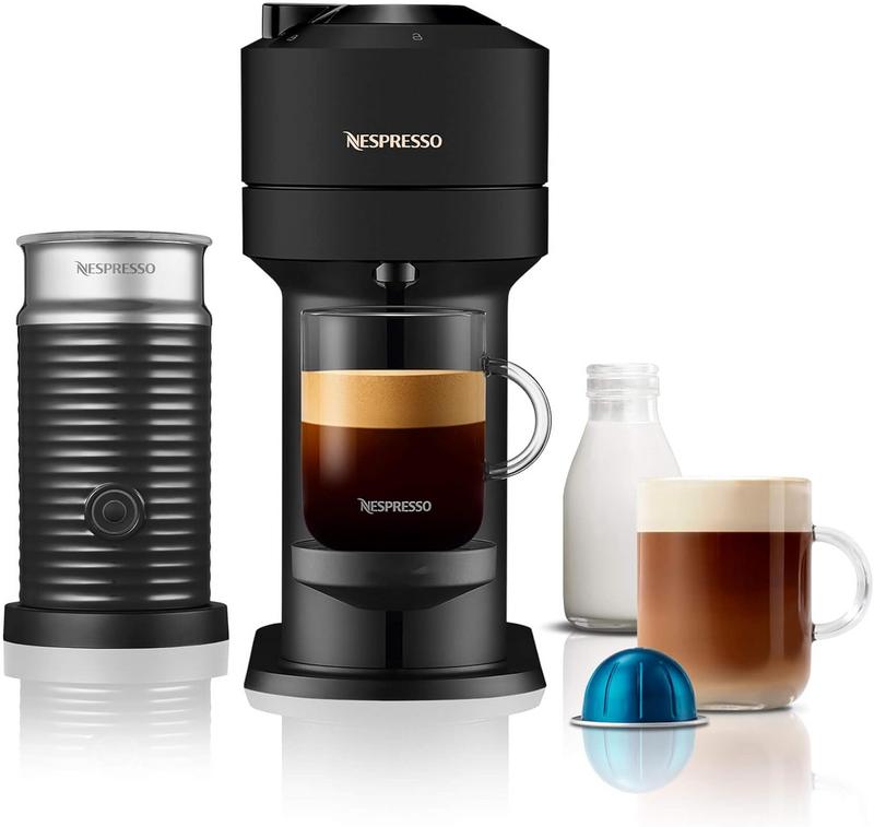 מכונת קפה אוטומטית עם מקציף חלב Nespresso Vertuo Next (כולל 12 קפסולות), מבית Magimix בגימור שחור מט