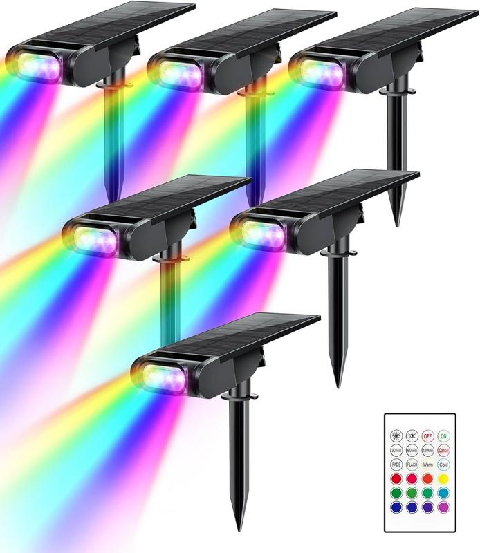 סט 6 יחידות תאורת גן סולארית עם שלט רחוק וטעינה כפולה Brthera