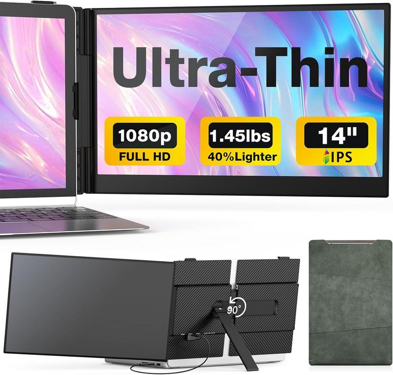מסך חיצוני נייד ללפטופ 14 אינץ' אולטרה-דק וקל משקל UK BONITOYS