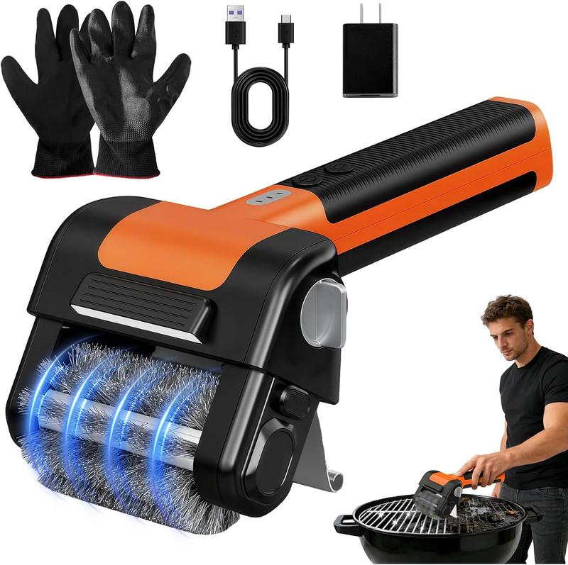 מברשת חשמלית עוצמתית נטענת ומסתובבת לניקוי גריל עם פנס LED מובנה Balasoma