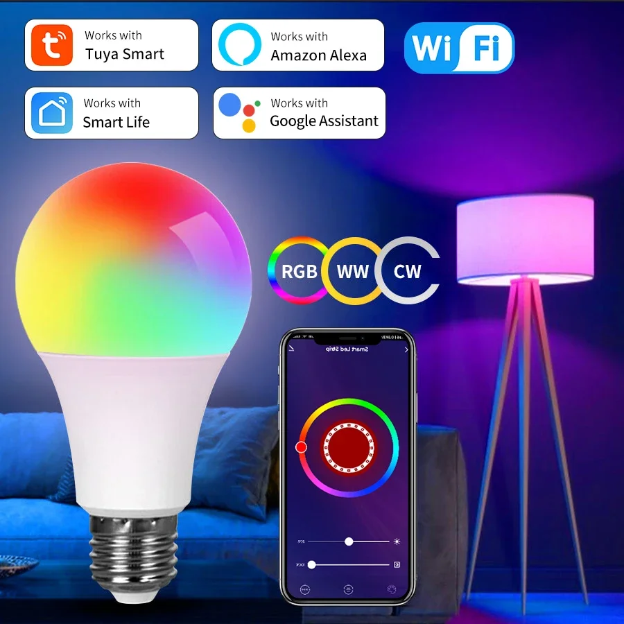 נורת לד חכמה TUYA WiFi E27 (10W / 15W / 20W) RGB