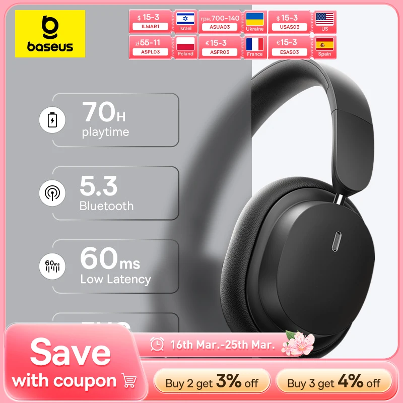 אוזניות קשת אלחוטיות Baseus BH1 LITE