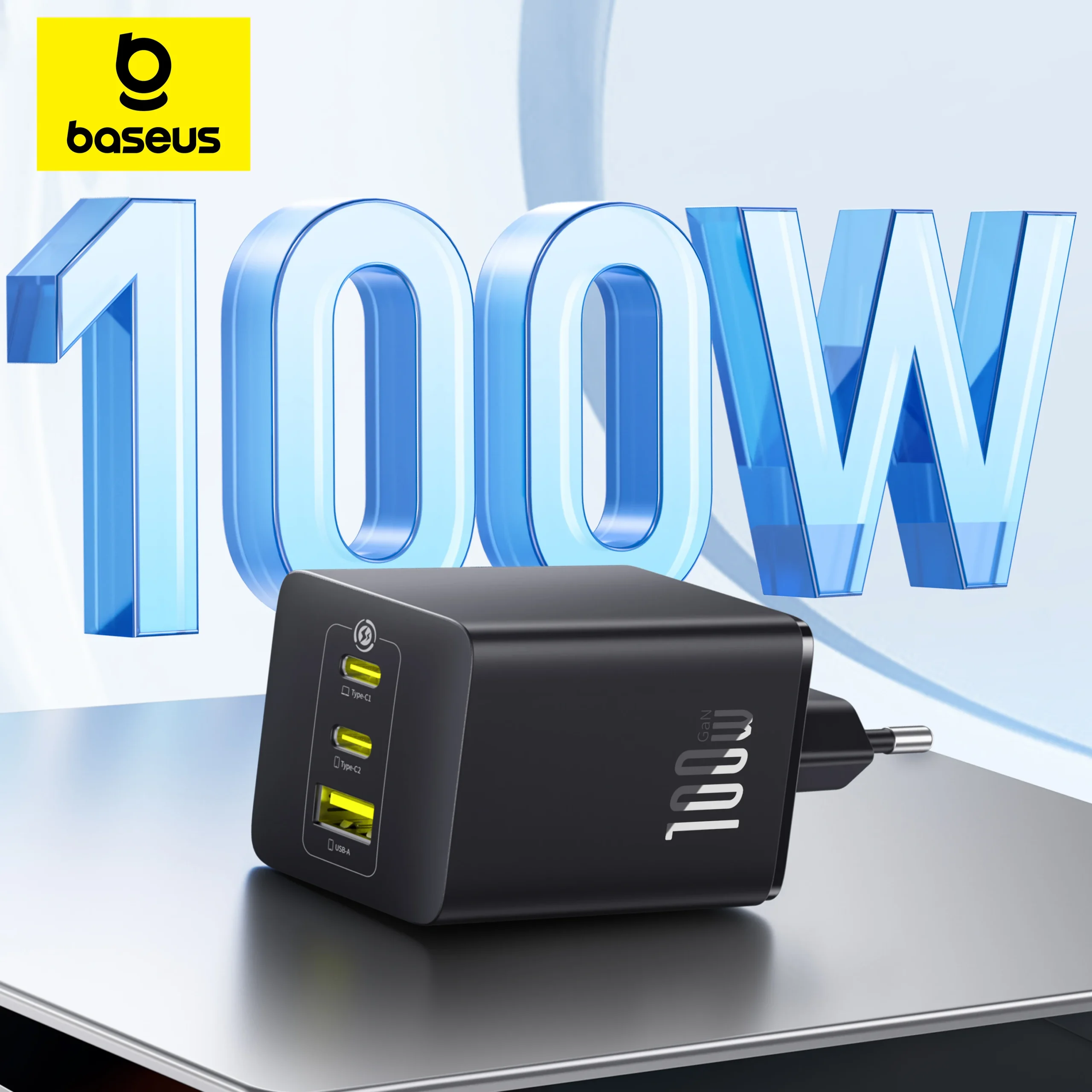 מטען מהיר 100W בטכנולוגיית GaN Baseus EnerFill 2C+U