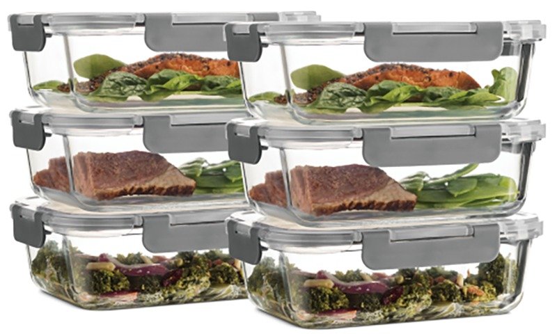 סט 6 קופסאות אחסון מזכוכית Darna בנפח 1,040 מ"ל