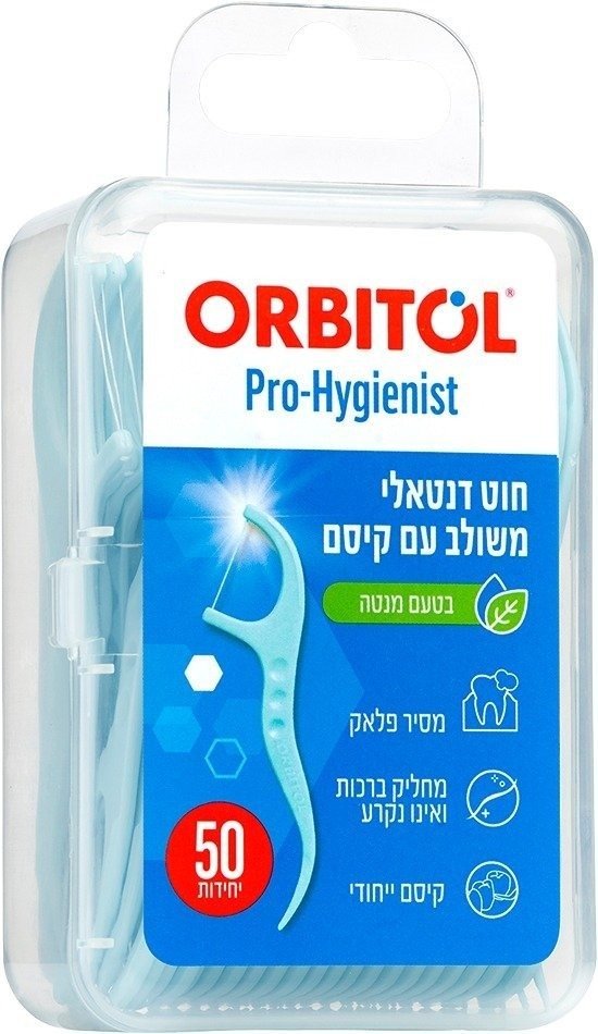 חוט דנטאלי משולב עם קיסם Orbitol בקופסא (50 יחידות)