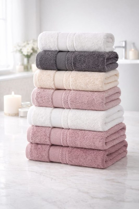 מארז 7 מגבות עבות ומפנקות 100% כותנה מבית SWISS BATH (4 מגבות גוף + 3 מגבות ענק)