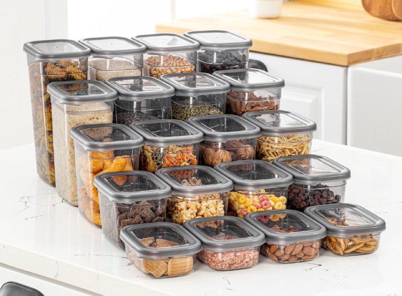 סט 20 קופסאות אחסון שקופות מפלסטיק Swiss Box