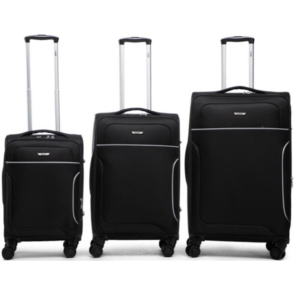 סט מזוודות בד 3 חלקים Fogg Dover (20, 24, 28 אינץ') שחור