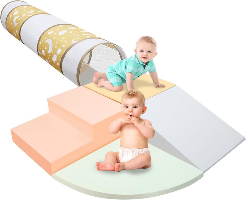 סט צעצועי טיפוס רך לפעוטות 5 חלקים עם מנהרת זחילה