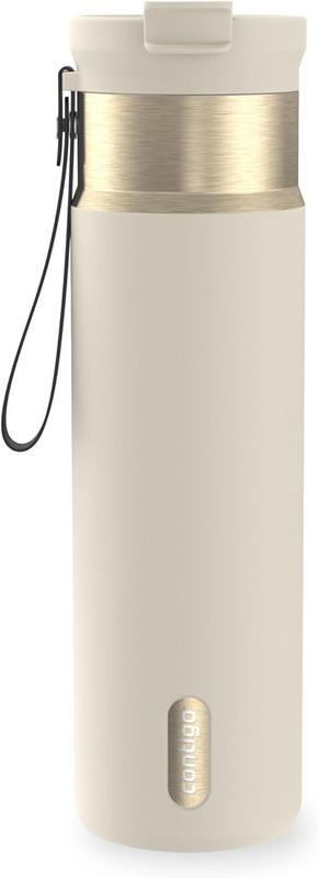 בקבוק מים טרמי מנירוסטה עם קשית ופקק Contigo DualSip 710 מ"ל