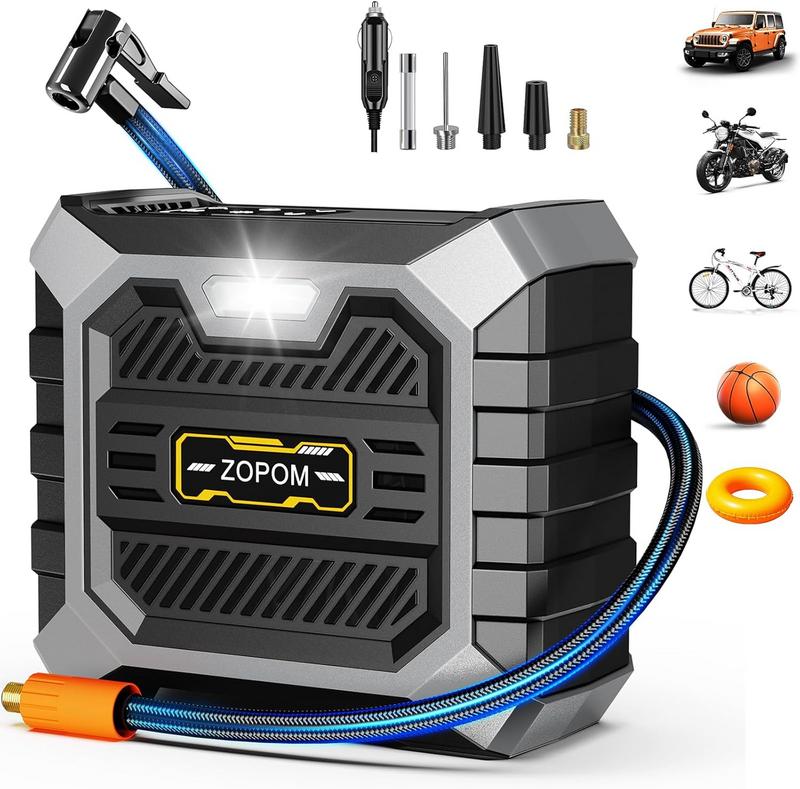 מדחס אוויר נייד לרכב ZOPOM Tire Inflator Portable Air Compressor DC 12V