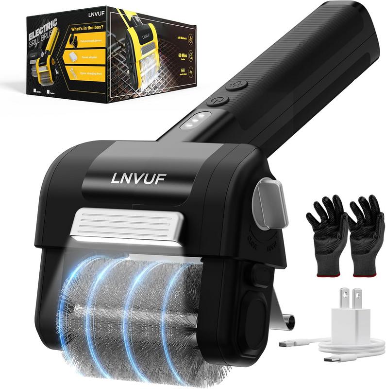 מברשת גריל חשמלית עם תאורת LED ומנוע 800 סל"ד