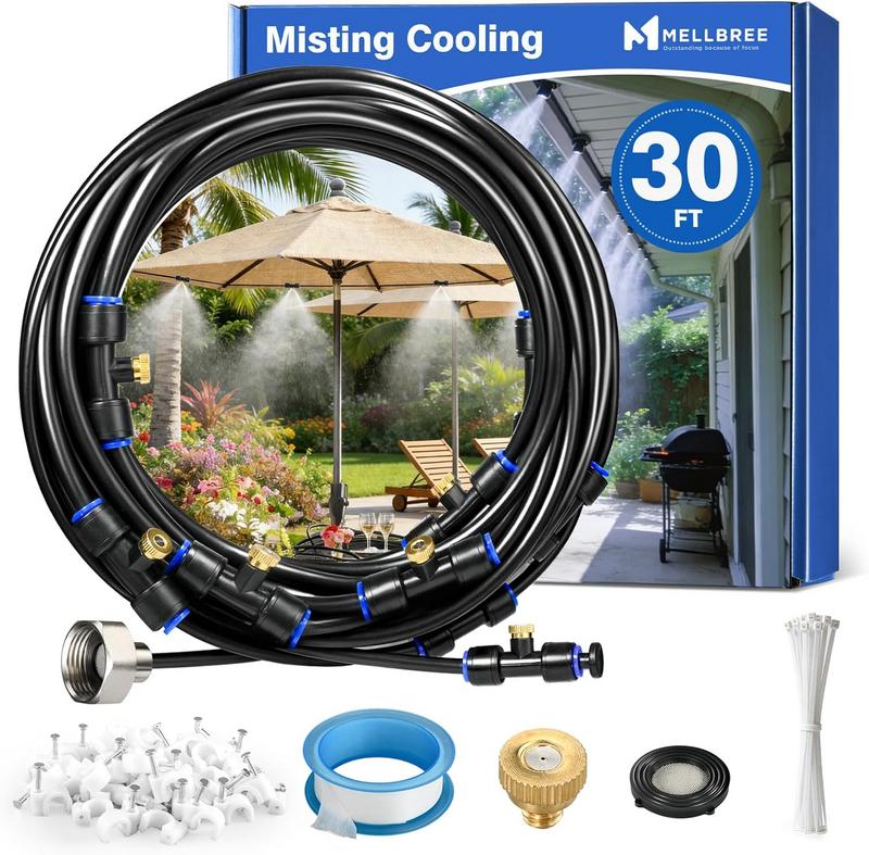 מערכת ערפול חיצונית לגינה Mellbree 9 מטר (30FT) עם 8 דיזות פליז