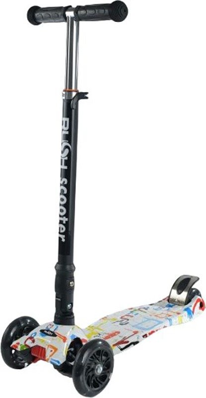 קורקינט חשמלי לילדים 3 גלגלים Rush גרפיטי מתקפל עם אורות – לבן