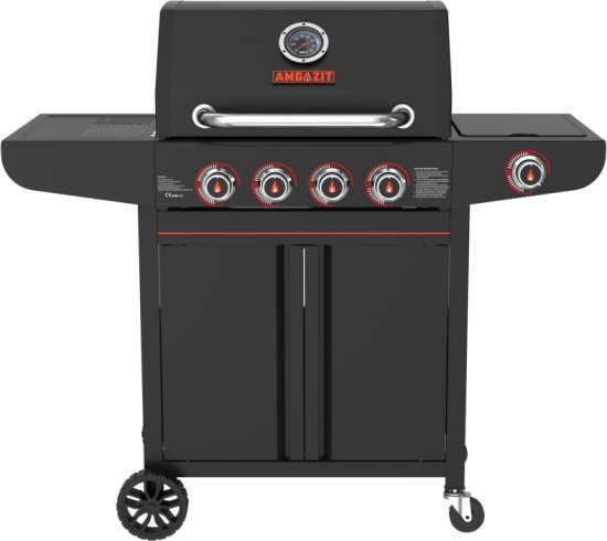 גריל גז 4 מבערים + כירת צד Amgazit Carbon 50,000 BTU