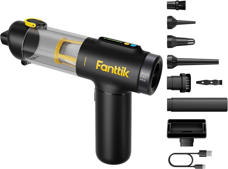 שואב אבק ידני נייד 4 ב-1 לרכב Fanttik Slim V10 Mix