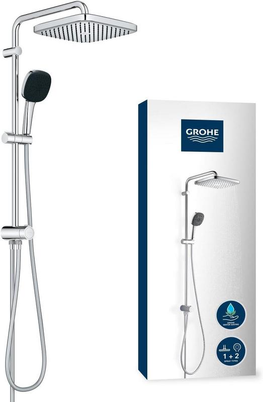 מערכת מקלחת חכמה עם ראש גשם GROHE Vitalio 250 – ללא ברז