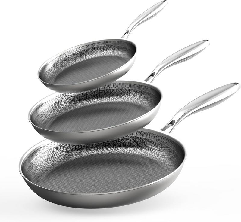 ערכת מחבתות נירוסטה COOKER KING (8, 10, 12 אינץ׳)