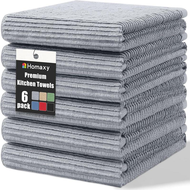 מגבות מטבח גדולות ואיכותיות Homaxy Premium (סט 6, 45.7×71.1 ס"מ)