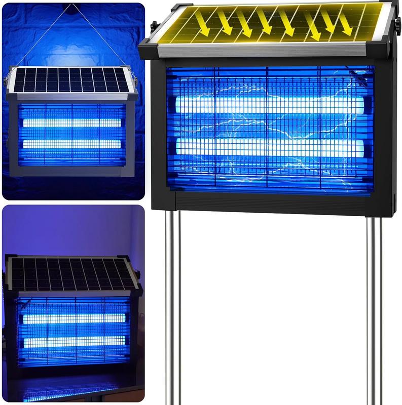 קוטל יתושים סולארי חיצוני 4500V עם כיסוי חצי דונם