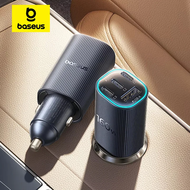 מטען רכב מגנטי מהיר Baseus 160W Type-C עם 4 יציאות