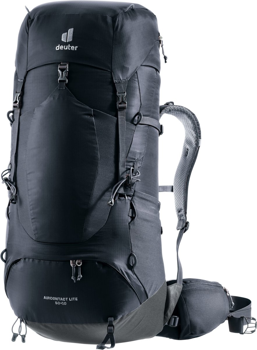 תיק גב 50+10 ליטר – Deuter Aircontact Lite בצבע שחור גרפיט