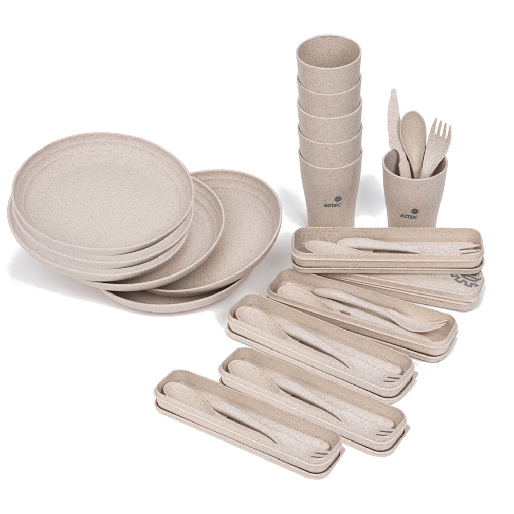 סט כלי אוכל לפיקניק רב פעמי ל-6 אנשים Aztec Picnic Set II Family