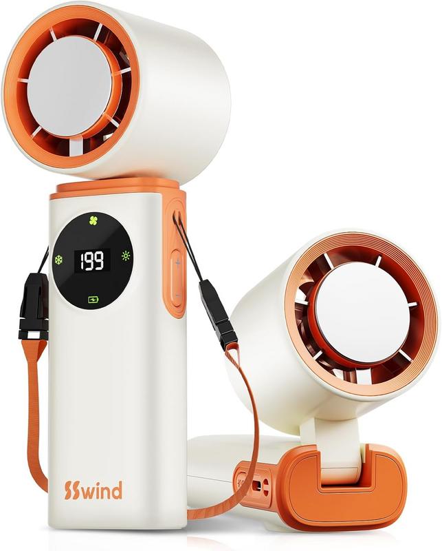 מאוורר נייד ידני עם קירור קרח 6000mAh (לבן)