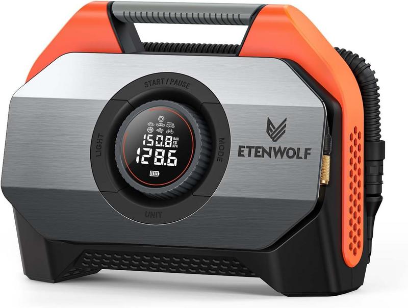 מדחס אוויר אולטרא חזק נטען לרכב ETENWOLF Vortex S6 עם סוללת 19600mAh מובנית