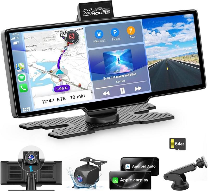 מסך מולטימדיה לרכב 10.3 אינץ' 25HOURS HK3 עם CarPlay&Android Auto אלחוטי ומצלמה קדמית + אחורית